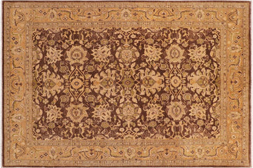 handmade Traditional Kafkaz Chobi Ziegler Brown Tan Hand Knotted RECTANGLE 100% WOOL area rug 8 x 10